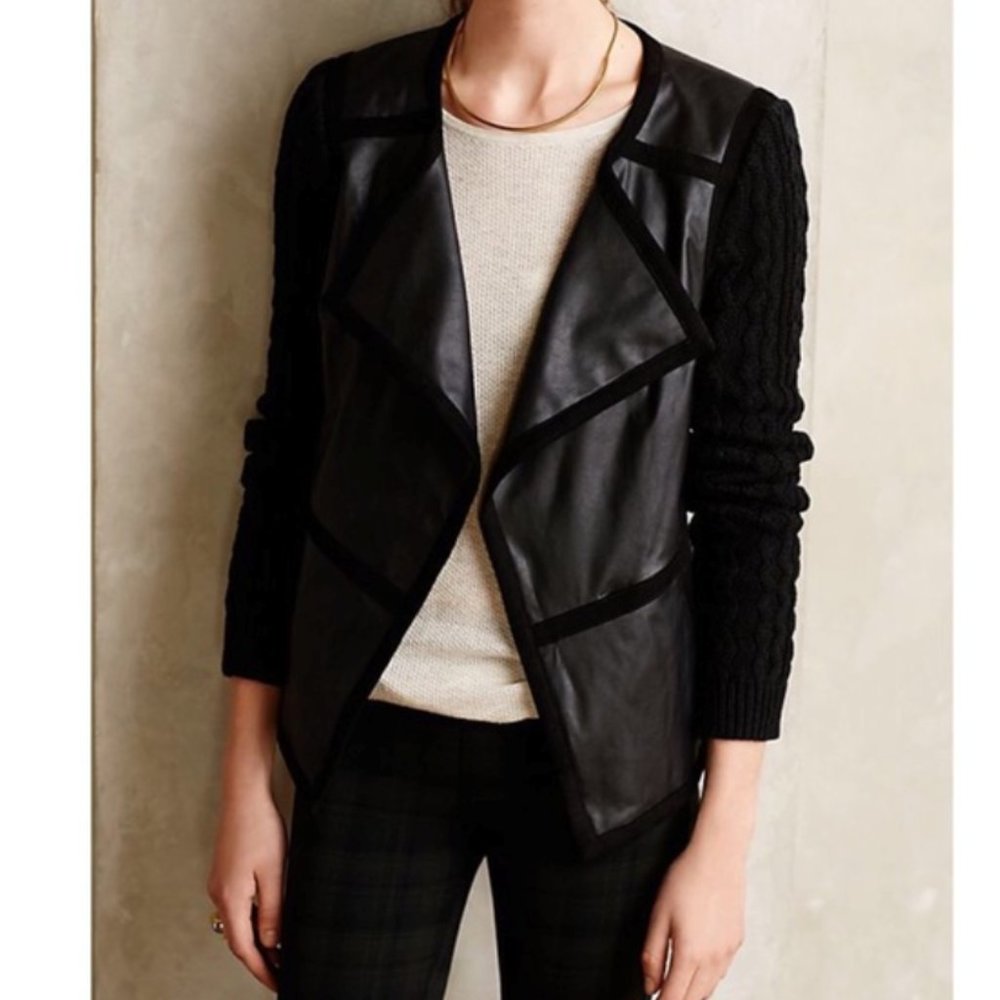 Never worn Anthropologie Vegan Leather Moto Jacket